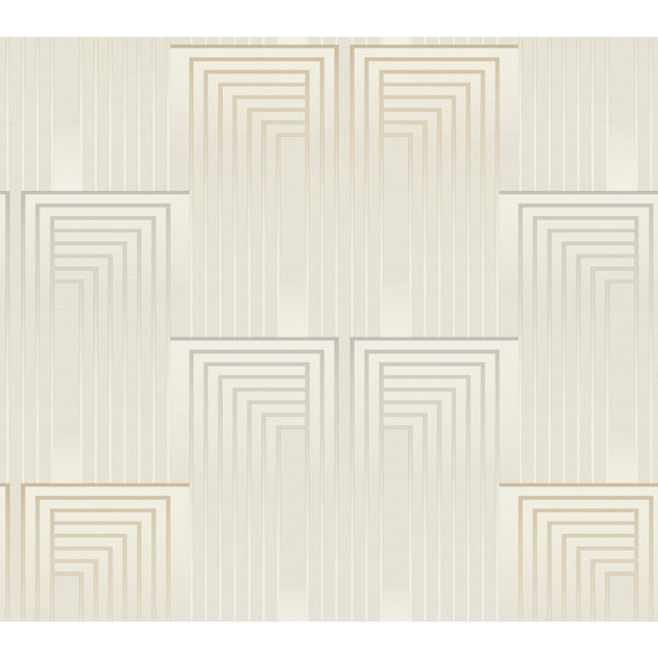 York Wallcoverings Geometric Metallic Wallpaper Roll By Candice Olson ...